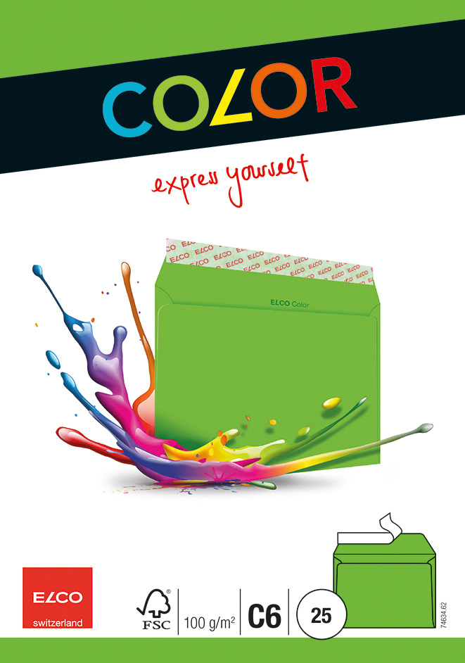 74634.xx Color C6.indd ELCO Couvert Office o/Fenster C6 74634.62 100g, grün 25 Stück – Hochwertig & günstig bei ShopDeca
