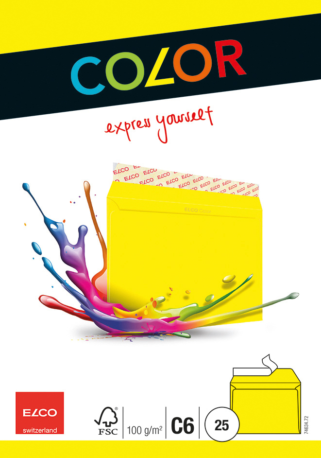 74634.xx Color C6.indd ELCO Couvert Office o/Fenster C6 74634.72 100g, gelb 25 Stück – Hochwertig & günstig bei ShopDeca