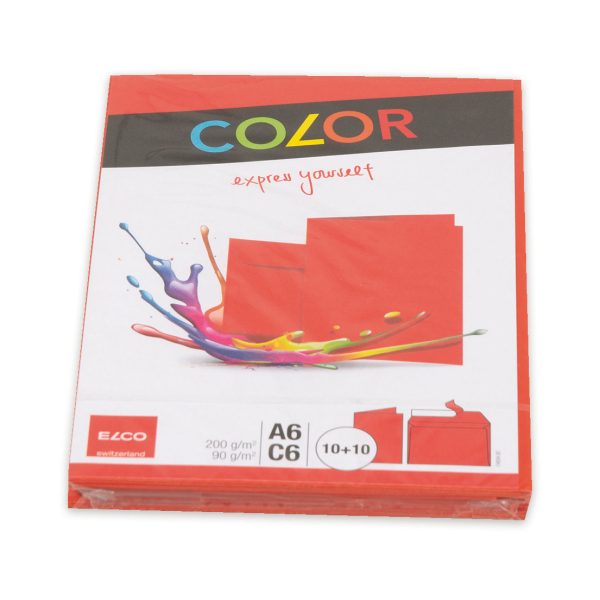 ELCO Couverts/Karten COLOR C6/A6 74834.92 rot 2x10 Stück