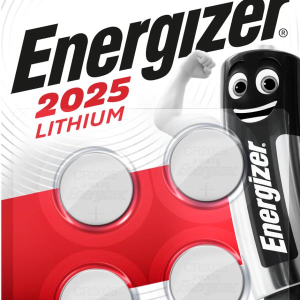 ENERGIZER Knopfzelle E300849104 CR2025, 4 Stück