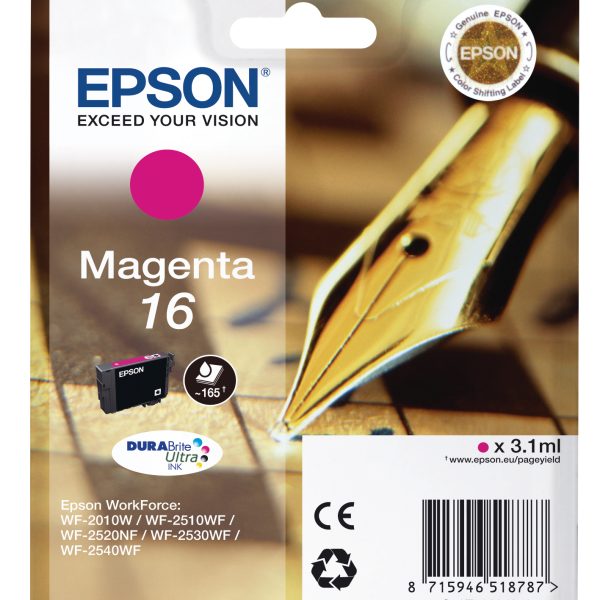 EPSON Tintenpatrone 16 magenta T162340 WF 2010/2540 165 Seiten