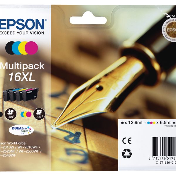 EPSON Multipack Tinte 16XL CMYBK T163640 WF 2010/2540 450/500 Seiten