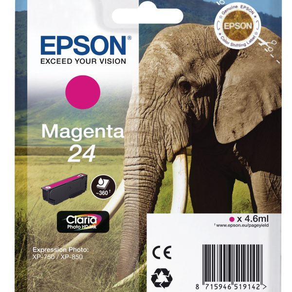 EPSON Tintenpatrone 24 magenta T242340 XP 750/850 360 Seiten