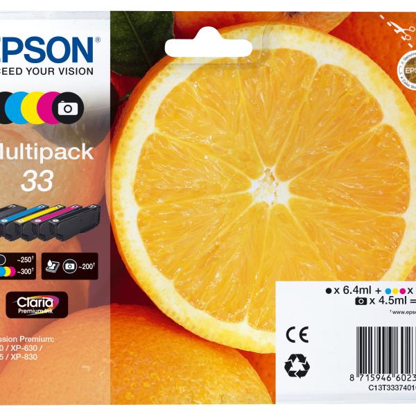 EPSON Multipack Tinte 33 CMYBK/PhBK T333740 XP-530/630/830 5-color