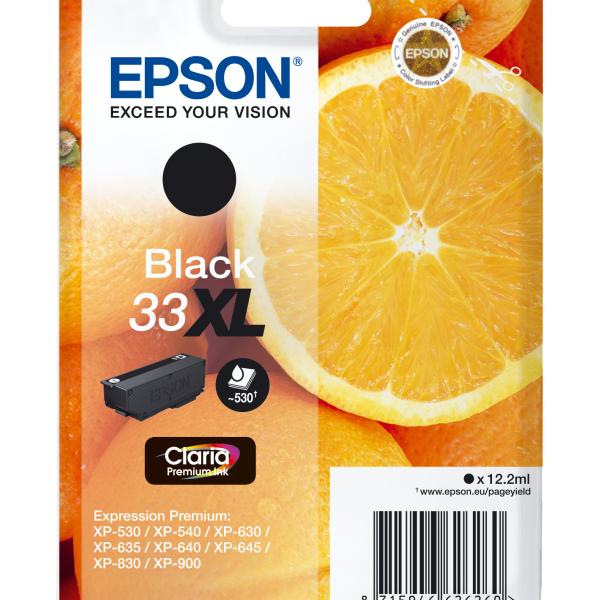 EPSON Tintenpatrone 33XL schwarz T335140 XP-530/630/830 530 Seiten