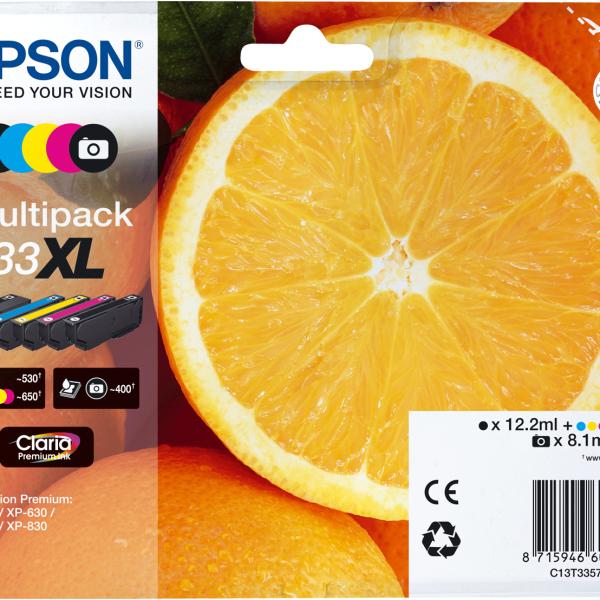 EPSON Multipack Tinte 33XL CMYBKPBK T335740 XP-530/630/830 5-color