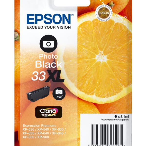 EPSON Tintenpatrone 33XL ph.schwarz T336140 XP-530/630/830 400 Seiten