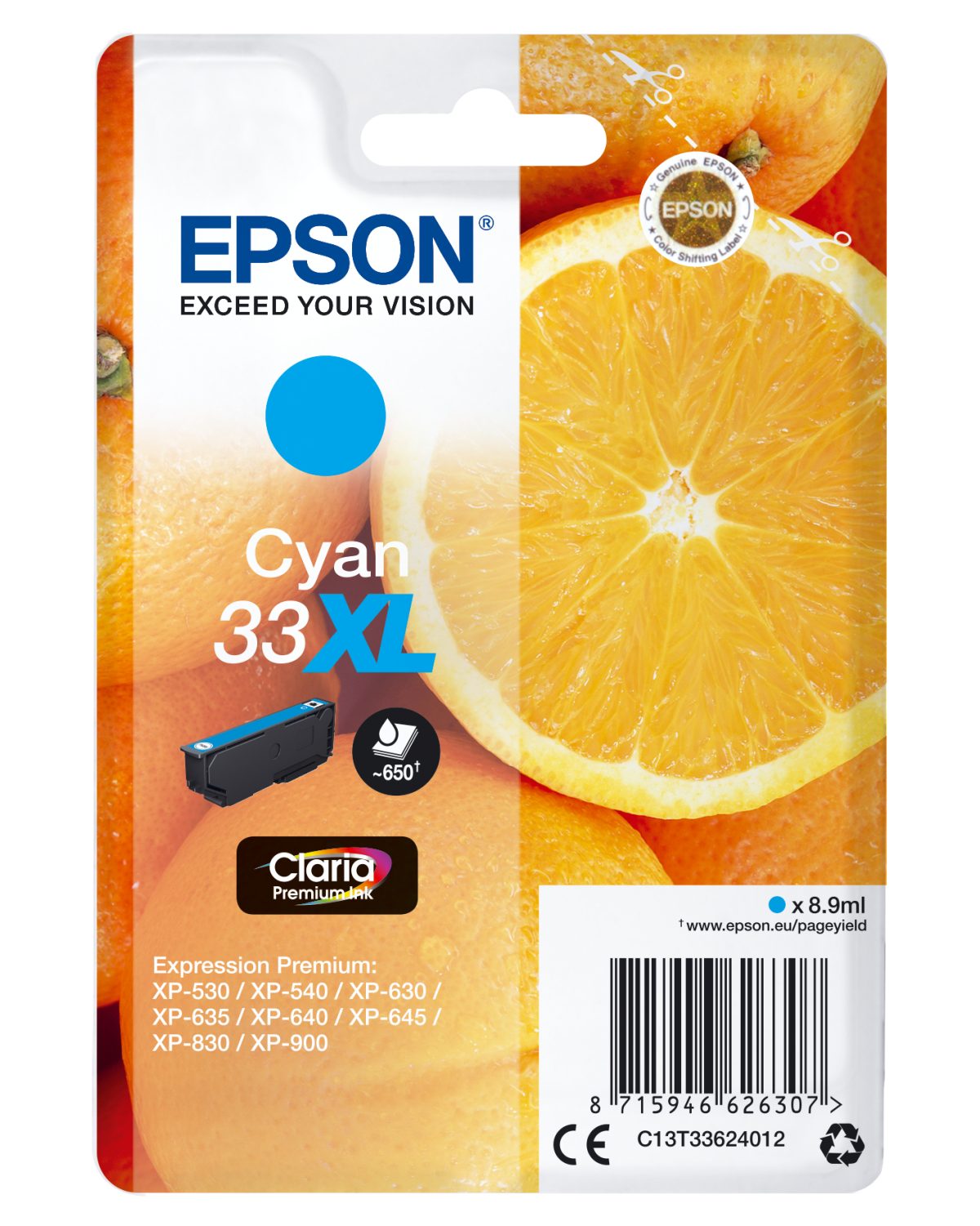 EPSON Tintenpatrone 33XL cyan T336240 XP-530/630/830 650 Seiten – Hochwertig & günstig bei ShopDeca