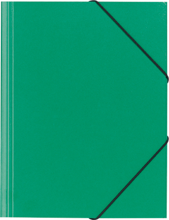 EROLA Gummibandmappe 650my A4 33299 grün Pressspan 3 Klappen