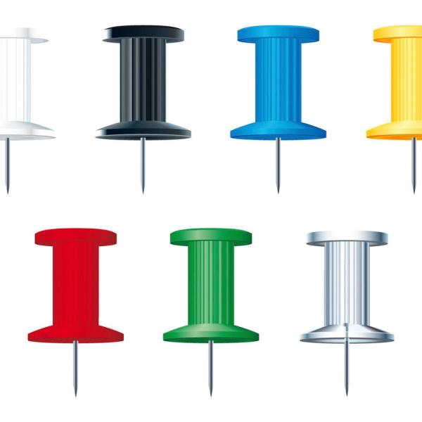 EXACOMPTA Pinwandnadel Push Pins 7mm 14740E Farben ass. 25 Stück