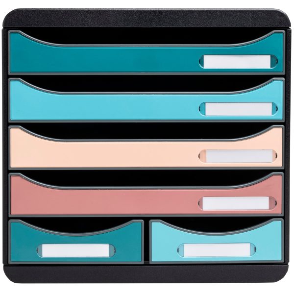 EXACOMPTA Schubladenbox SKANDI A4+ 312606D Big Box Maxi, 6 Schubladen