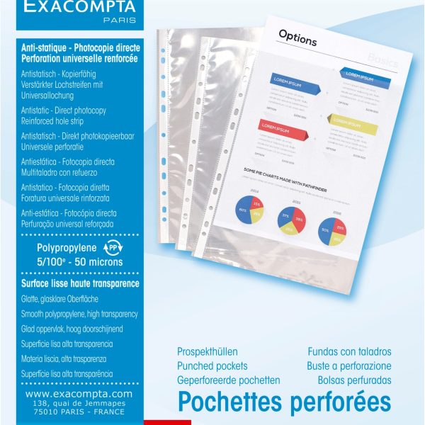 EXACOMPTA Zeigetaschen PP 60my A4 5200E transparent 100 Stück