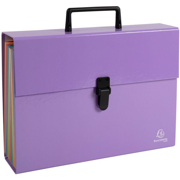 EXACOMPTA Fächermappe Aquarel A4 56765E mauve 18-teilig