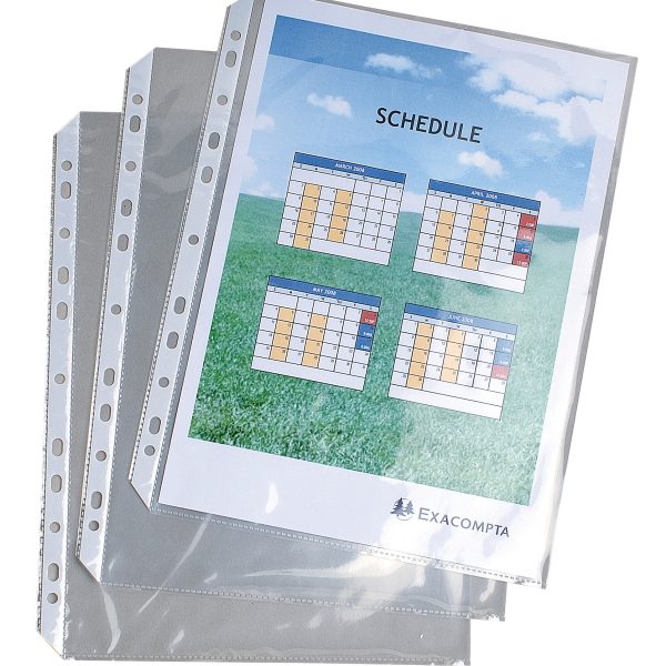 EXACOMPTA Zeigetaschen PP 55my A4 5834E glatt für Exashow 20 Stück