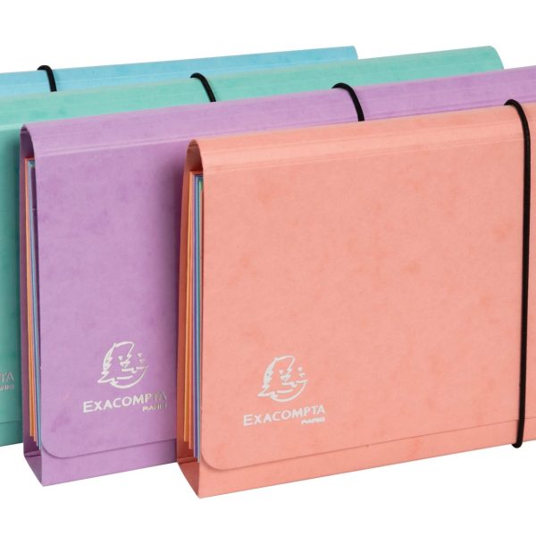 EXACOMPTA Fächermappe Aquarel 26x13cm 58660E ass. 6-teilig