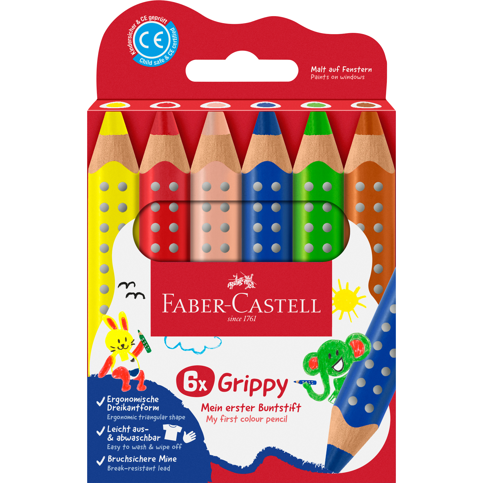 100-166-545 110630 ETKA Grippy_6er RZ3 0724_NR FABER-CASTELL Farbstifte Grippy 110630 6 Farben – Hochwertig & günstig bei ShopDeca