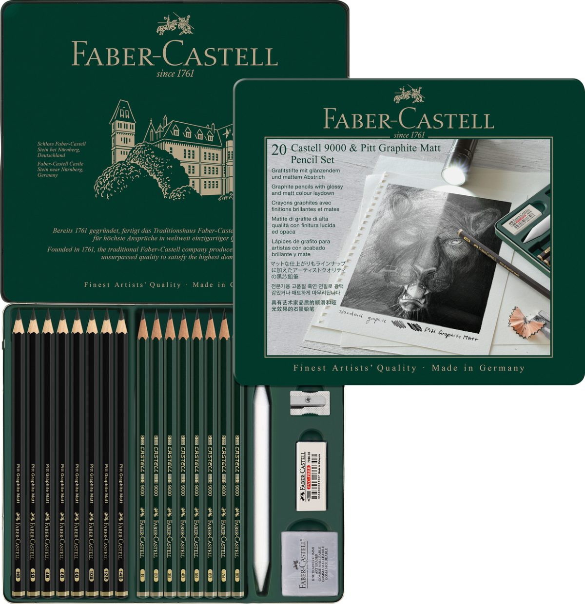 FABER-CASTELL Pitt Graphite Matt & Castell 115224 schwarz 20 Stück – Hochwertig & günstig bei ShopDeca