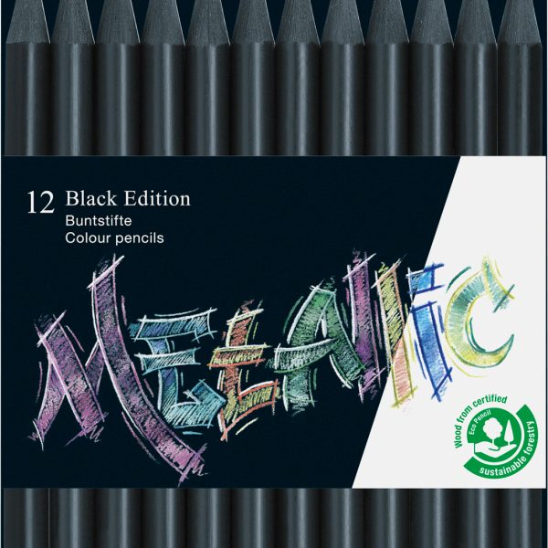 FABER-CASTELL Farbstifte Black Edition 116415 Metallic 12 Stück