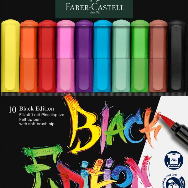 FABER-CASTELL Fasermaler Black Edition 116451 Pastell 10 Stück