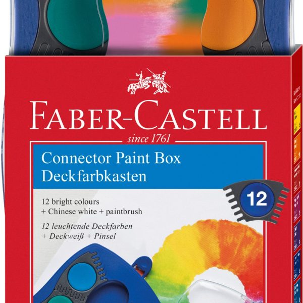 FABER-CASTELL Farbkasten Connector 12 Farben 125001 blau