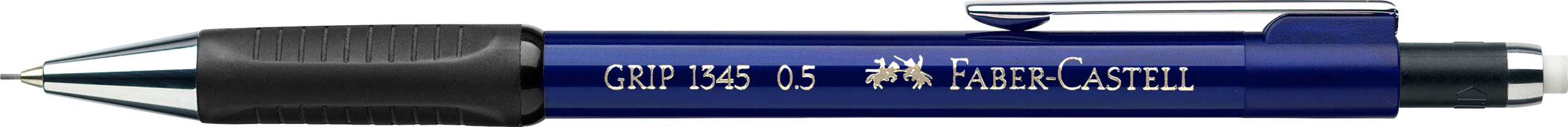 134551_Mechanical pencil GRIP 1345 0.5mm blue metallic FABER-CASTELL Druckbleistift GRIP 1345 0.5mm 134551 blau metallic, Radierer – Hochwertig & günstig bei ShopDeca