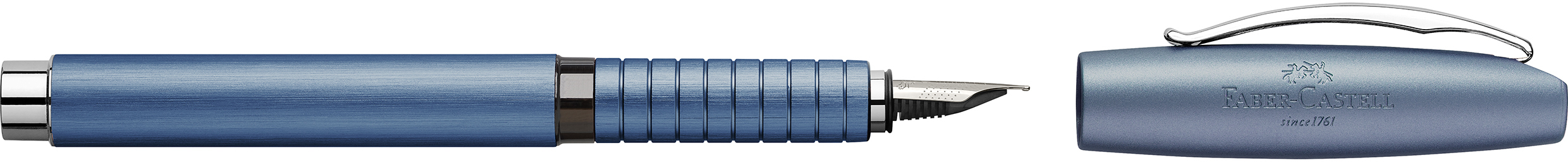 148440_Essentio Aluminium fountain pen, M, blue FABER-CASTELL Füller Essentio M 148440 blau – Hochwertig & günstig bei ShopDeca