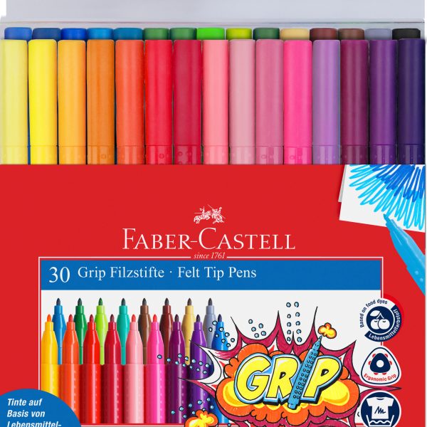FABER-CASTELL Filzstift Grip Colours 3mm 155335 assortiert 30 Stück