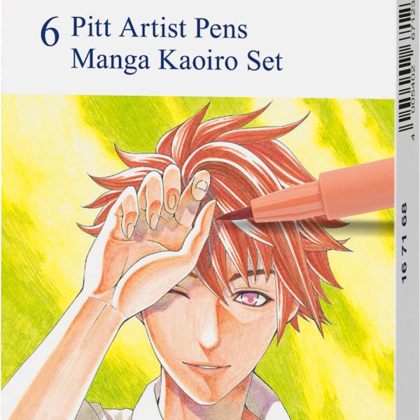 FABER-CASTELL Pitt Artist Pen Manga Kaoiro 167168 diverse Farben 6 Stück