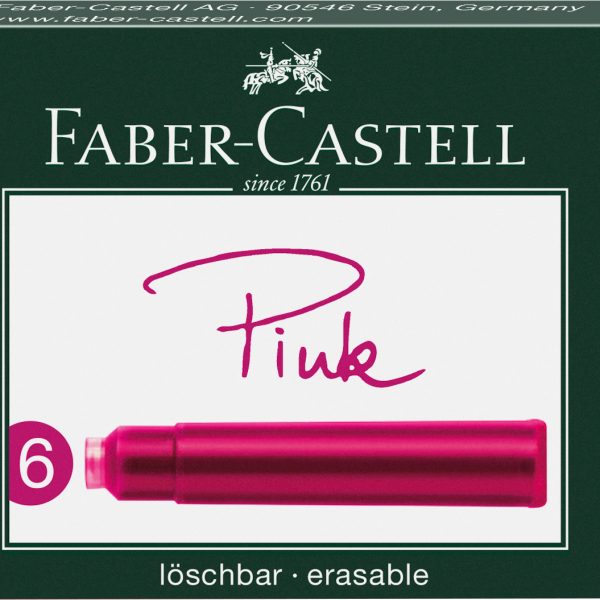 FABER-CASTELL Tintenpatrone 185508 pink, 6 Stück