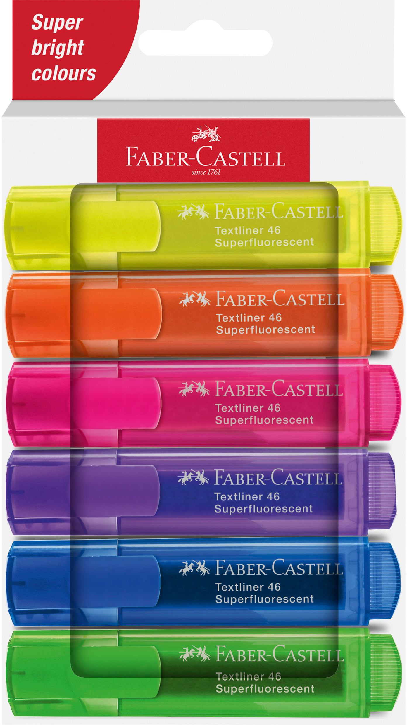 254646_Highlighter TL 46 SF wallet of 6 FABER-CASTELL Textmarker TL 46 254646 Superfluor 6 Stück – Hochwertig & günstig bei ShopDeca