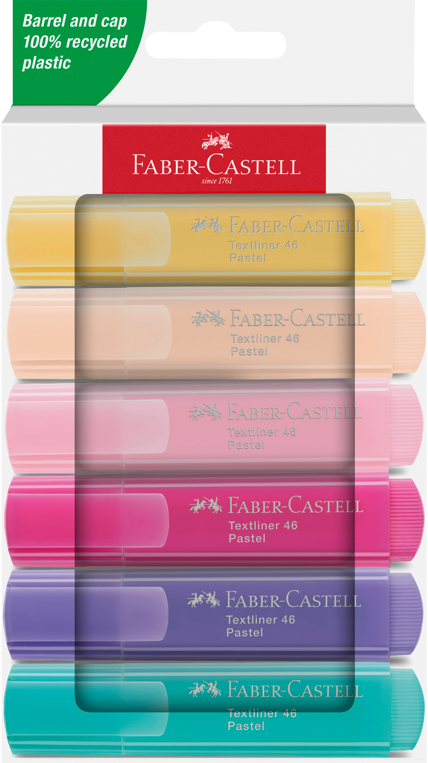 254656_Highlighter TL 46 Pastel wallet of 6 FABER-CASTELL Textmarker TL 46 254656 Pastell 6 Stück – Hochwertig & günstig bei ShopDeca