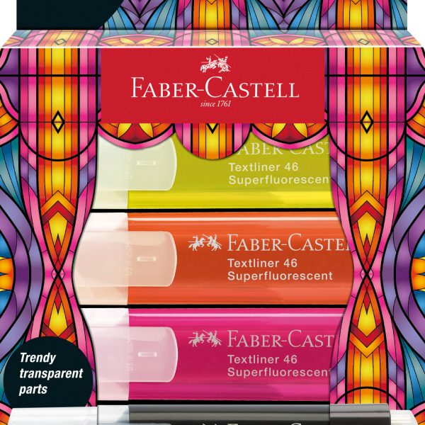 FABER-CASTELL Textmarker TL 46 Glassy 254693 Superfluor 4 Stück