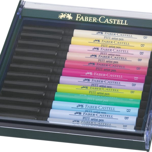 FABER-CASTELL Pitt Artist Pen Set 267420 pastelltöne, 12 Stück