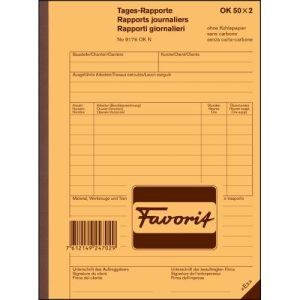 FAVORIT Tages-Rapporte A5 9176 OK N weiss/weiss, D/F/I