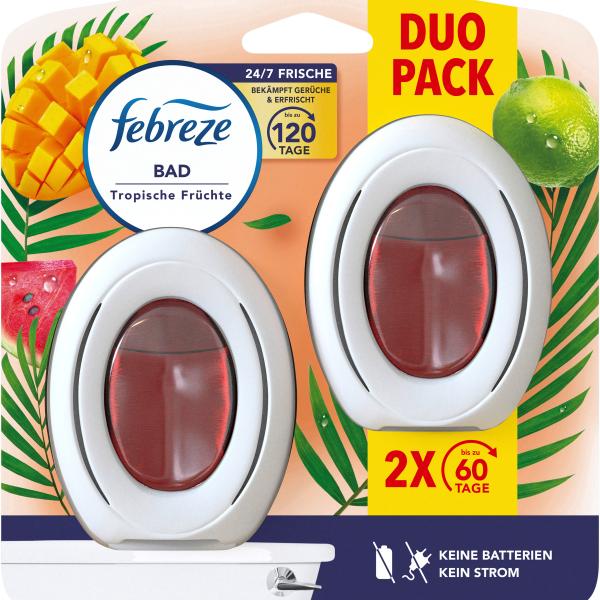 FEBREZE Bad Lufterfrischer 972115 Tropische Früchte 2x8ml
