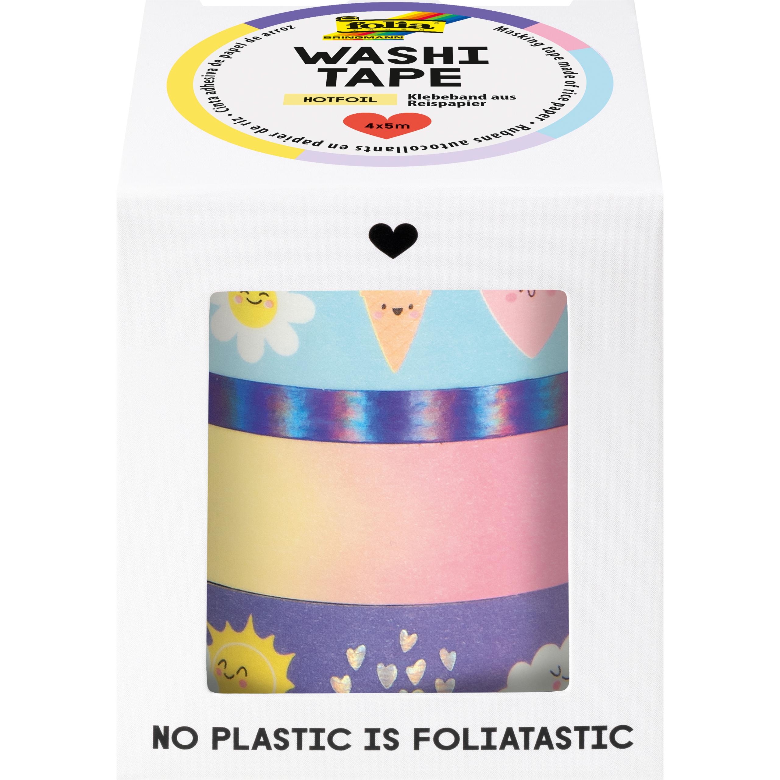FOLIA-26453-4001868133011 FOLIA Washi Tape Set Sunnyside 26453 Hotfoil 4 Stück – Hochwertig & günstig bei ShopDeca