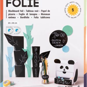 FOLIA Tafelfolie 135my 5 Blatt 390490 schwarz, selbstklebend 5 Stück