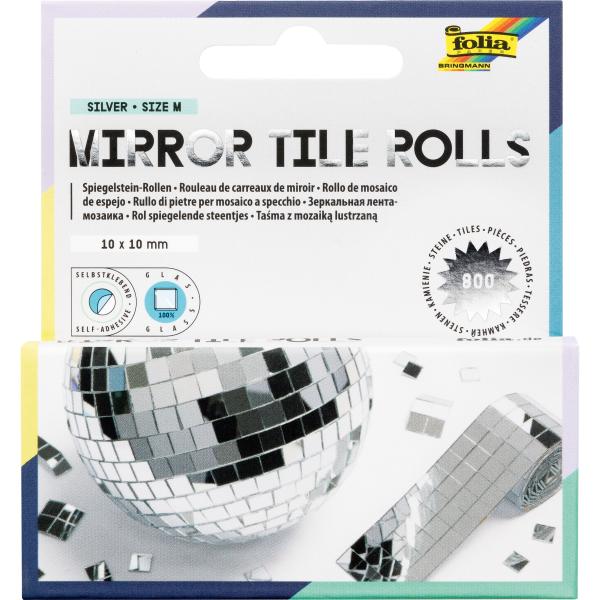 FOLIA Spiegelsteine 10x10mm 541060 2 Rollen á 4cmx1m