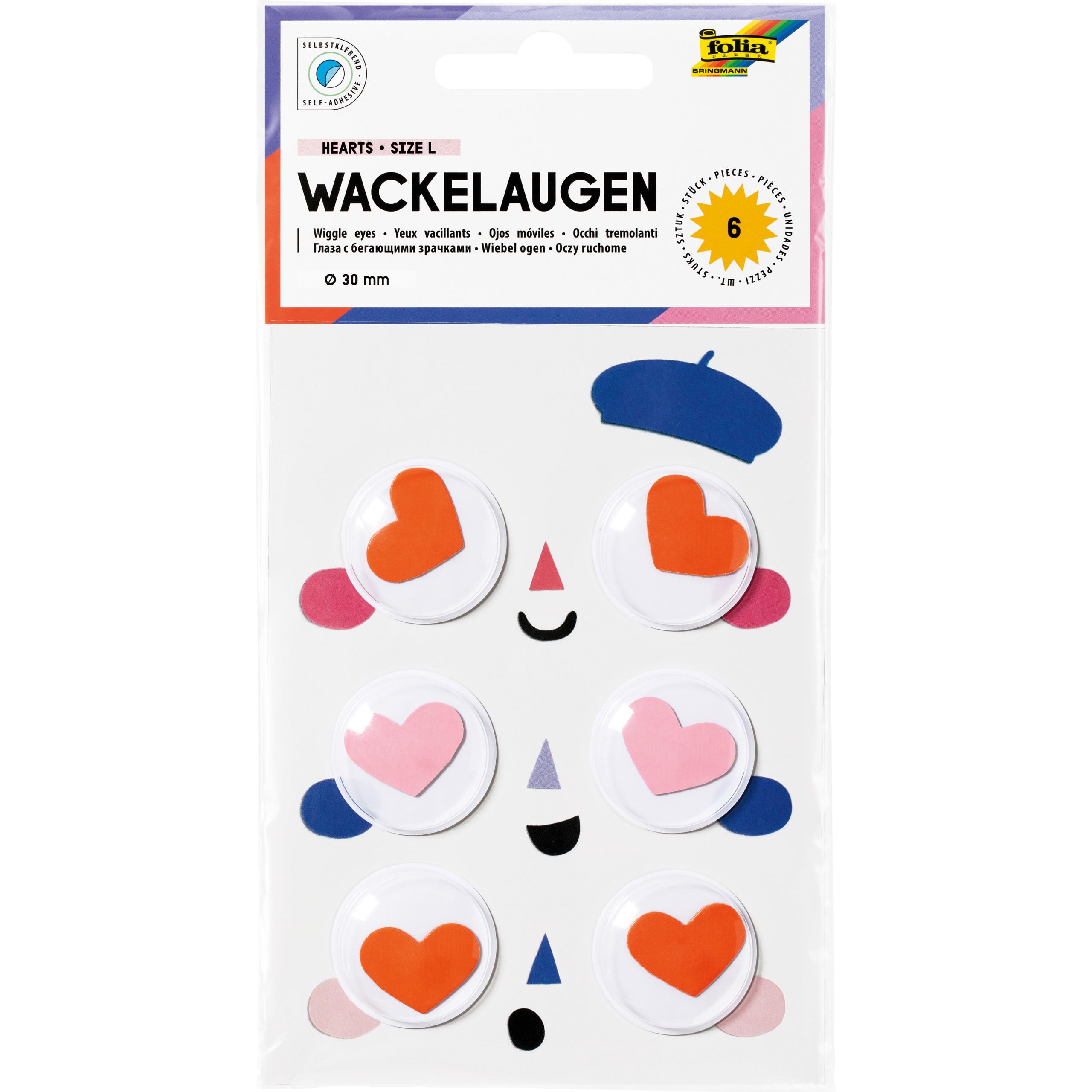 FOLIA-750130-4001868135596 FOLIA Wackelaugen Hearts 750130 Grösse L 6 Stück – Hochwertig & günstig bei ShopDeca
