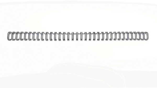 GBC Drahtbinderücken 9.5mm A4 RG810610 schwarz, 34 Ringe 100 Stück