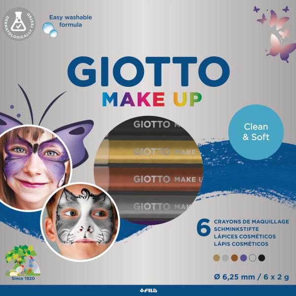 GIOTTO Schminkstifte Make-Up F474300 Metallic Pencil 6 Stück