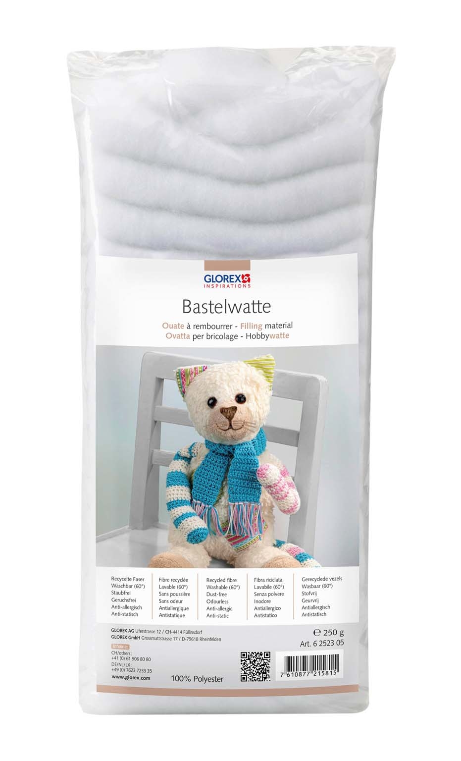 GLOREX-6252305-7610877215815 GLOREX Bastelwatte 250g 6252305 weiss – Hochwertig & günstig bei ShopDeca