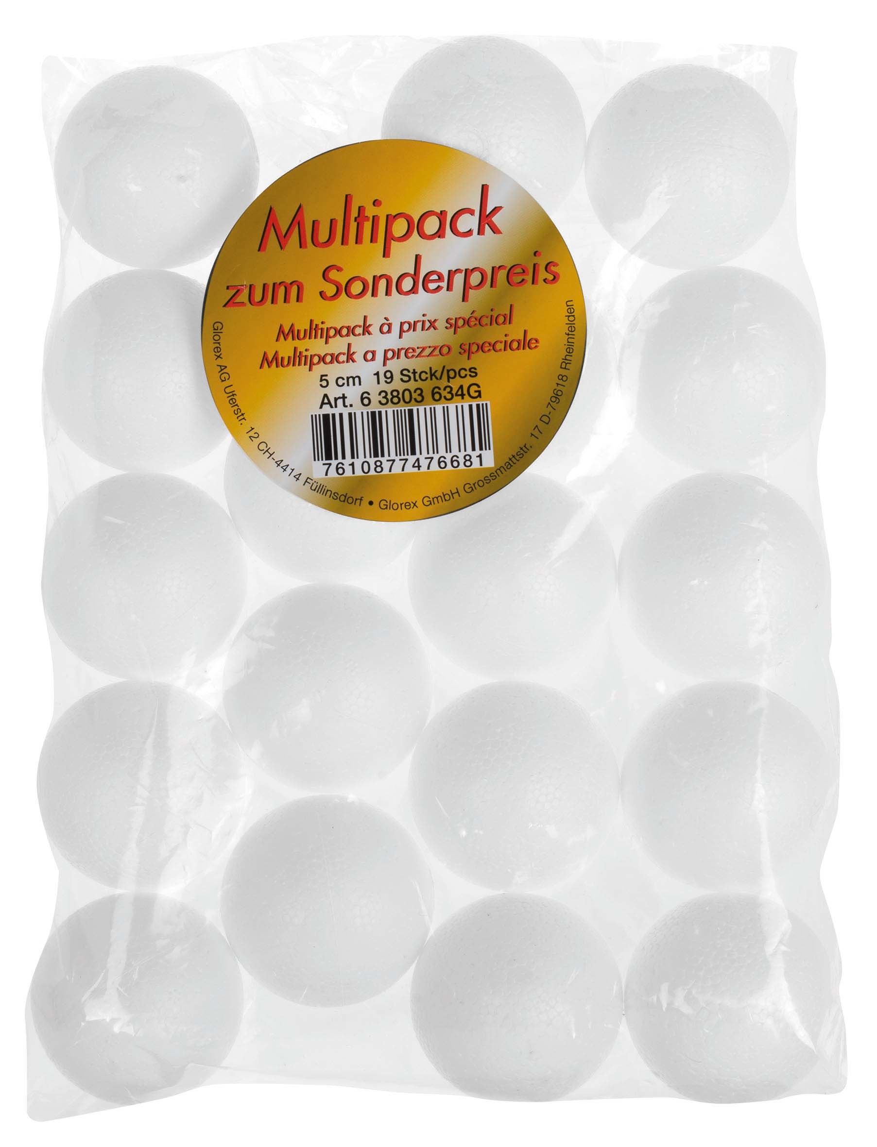 GLOREX-63803634G-7610877476681 GLOREX Styroporkugeln 5cm 63803634G 19 Stück – Hochwertig & günstig bei ShopDeca