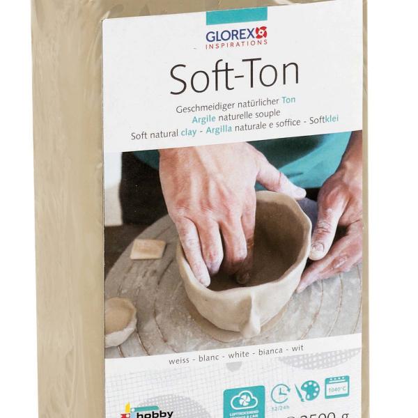 GLOREX Soft-Ton weiss 2.5kg 68075301 lufthärtend, brennbar