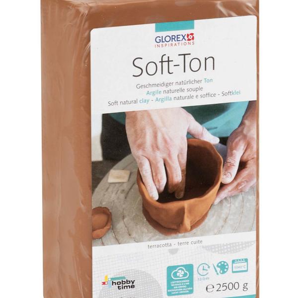 GLOREX Soft-Ton terracotta 2.5kg 68075337 lufthärtend, brennbar