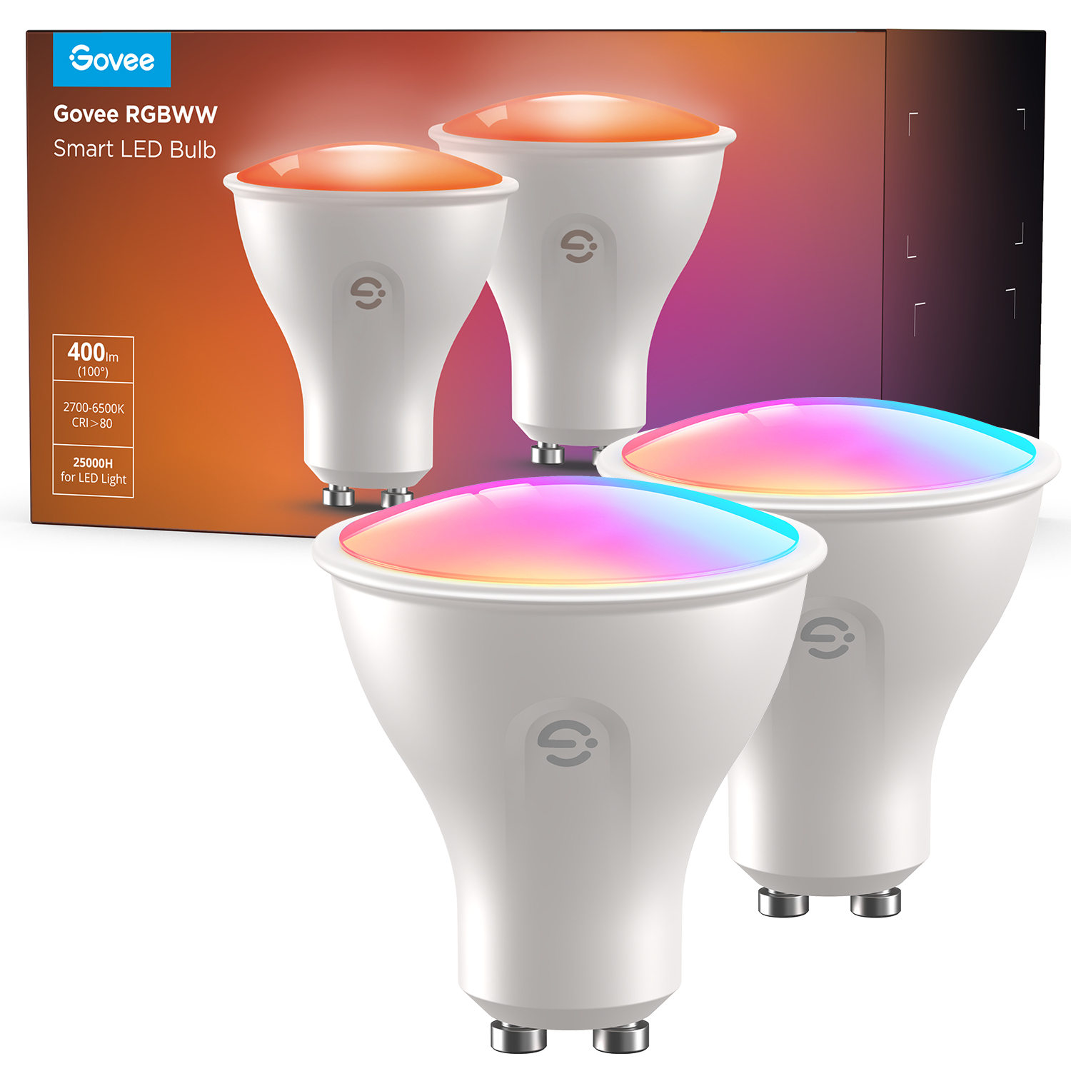 GOVEE-B600D3C1-6974316994756 GOVEE Smart LED Leuchtmittel GU10 B600D3C1 2-Pack, Wifi & Bluetooth – Hochwertig & günstig bei ShopDeca