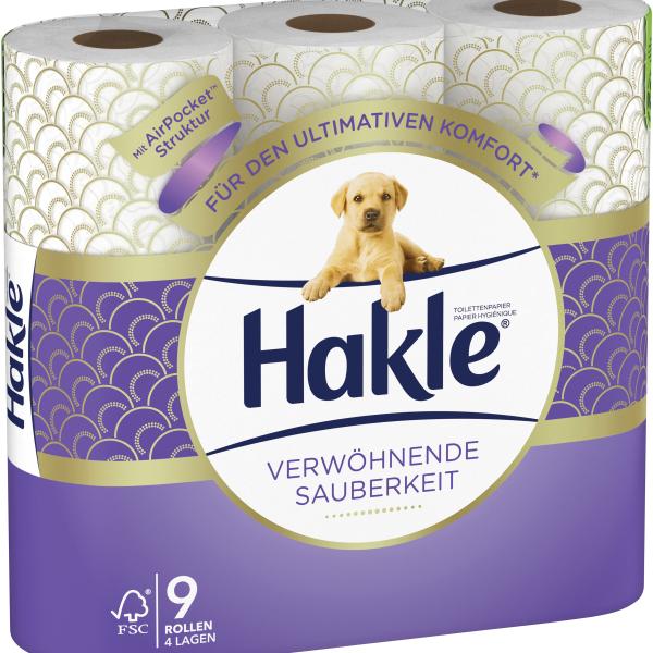 HAKLE Toilettenpapier 4161748 Verwöhnende Sauberkeit 9 Rl.
