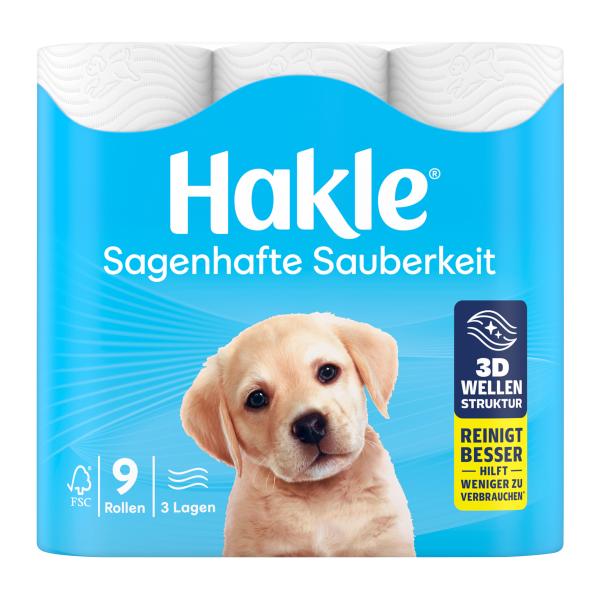 HAKLE Toilettenpapier 4411753 Sagenhafte Sauberkeit 9 Rollen