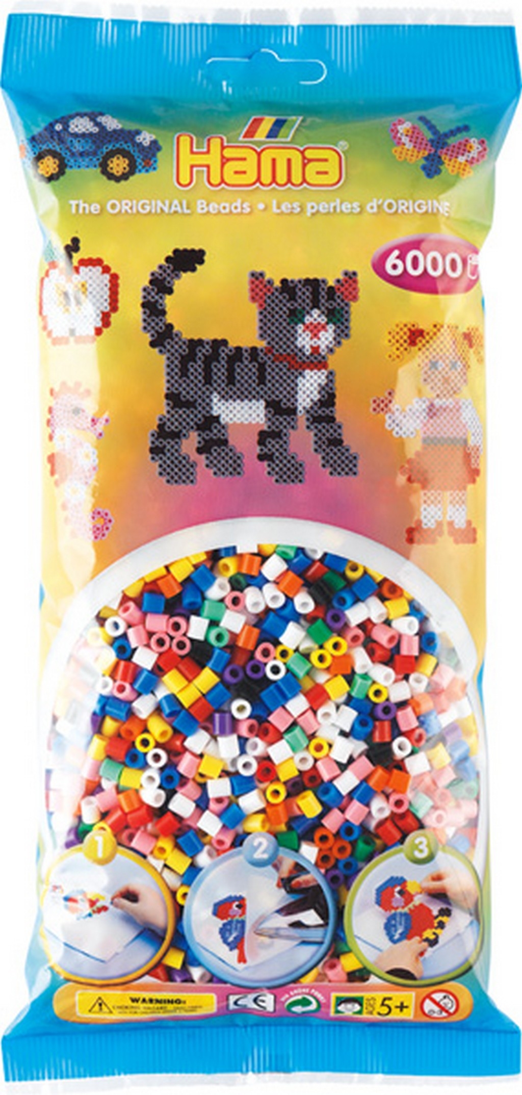 HAMA-G101205-00-0028178205003 HAMA Bügelperlen Midi G101205-00 Mix 00, assortiert 6000 Stück – Hochwertig & günstig bei ShopDeca