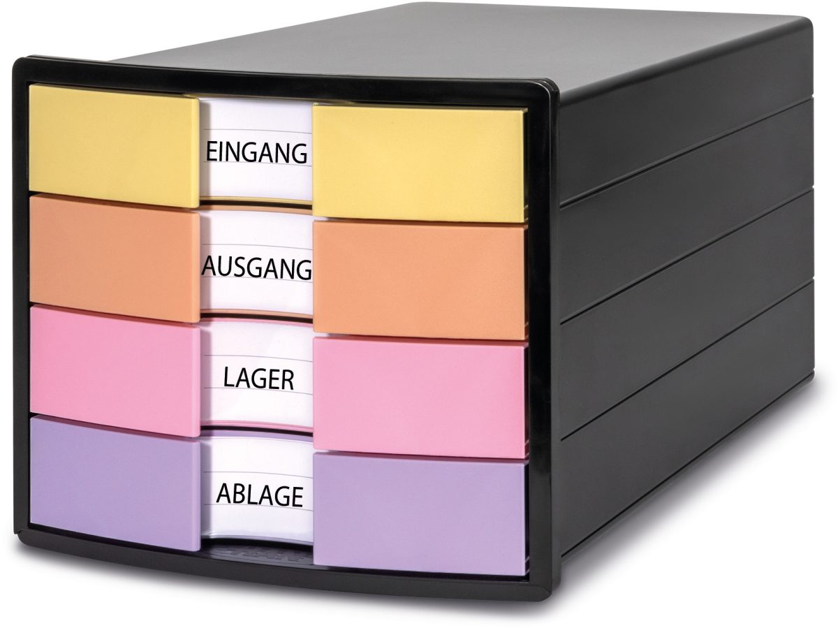 HAN Schubladenbox IMPULS A4/C4 14.75 schwarz/pastell, 4 Schubladen – Hochwertig & günstig bei ShopDeca